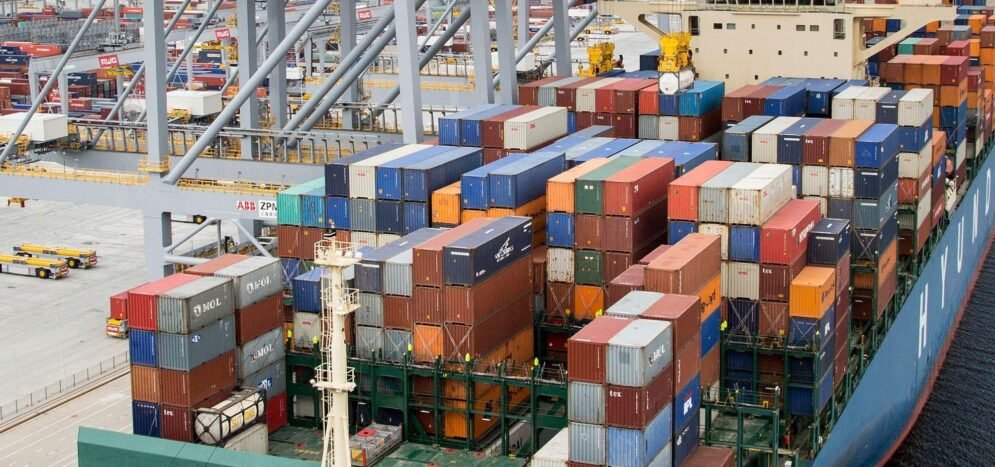 Container vessel at a commercial port representing shipping from Turkey to Egypt